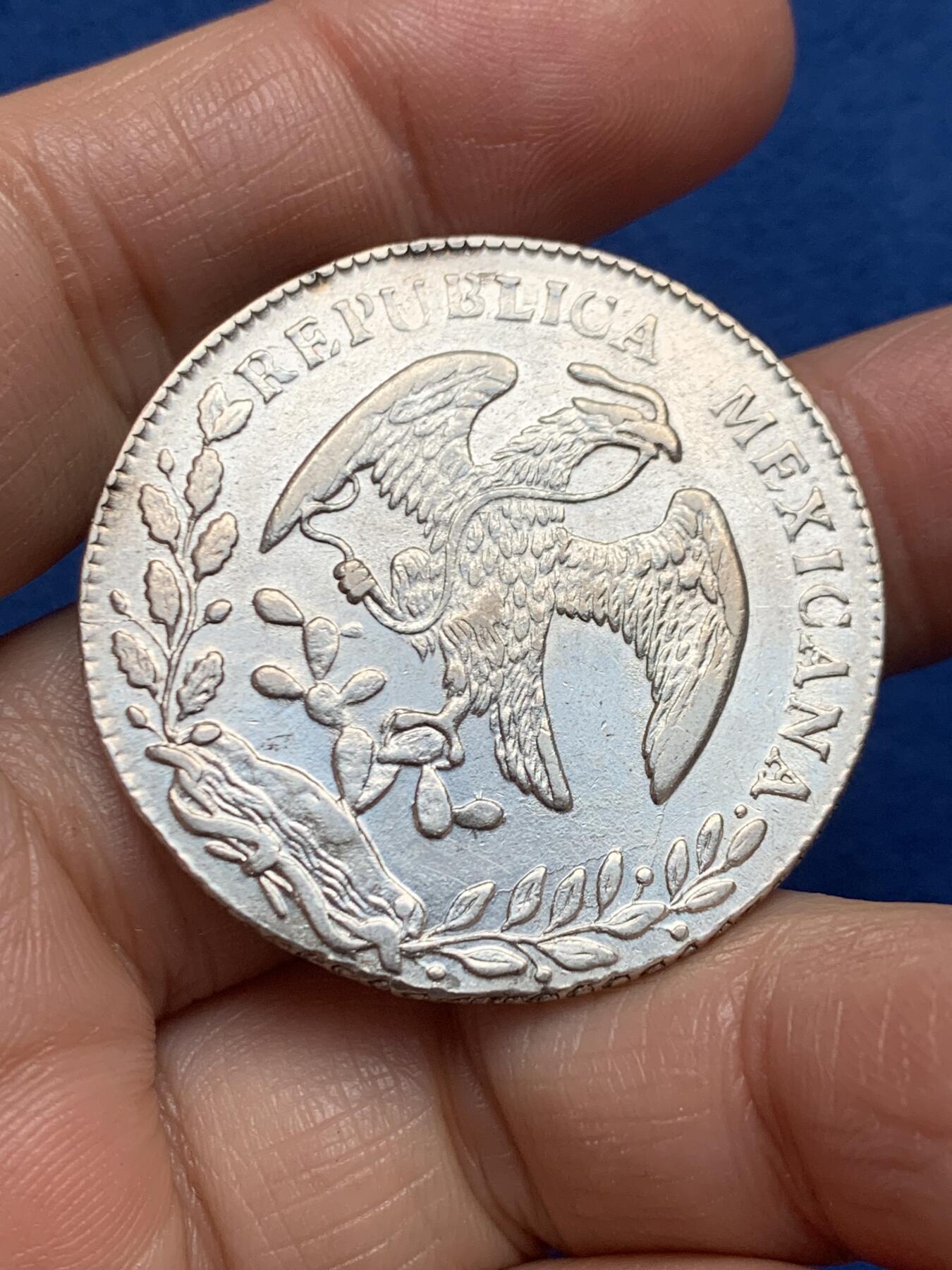 《竞宝斋》第455场 周日，周一 2场连拍 （全场包邮，欢迎送拍） 墨西哥1884 CI MM版 8R鹰洋银币