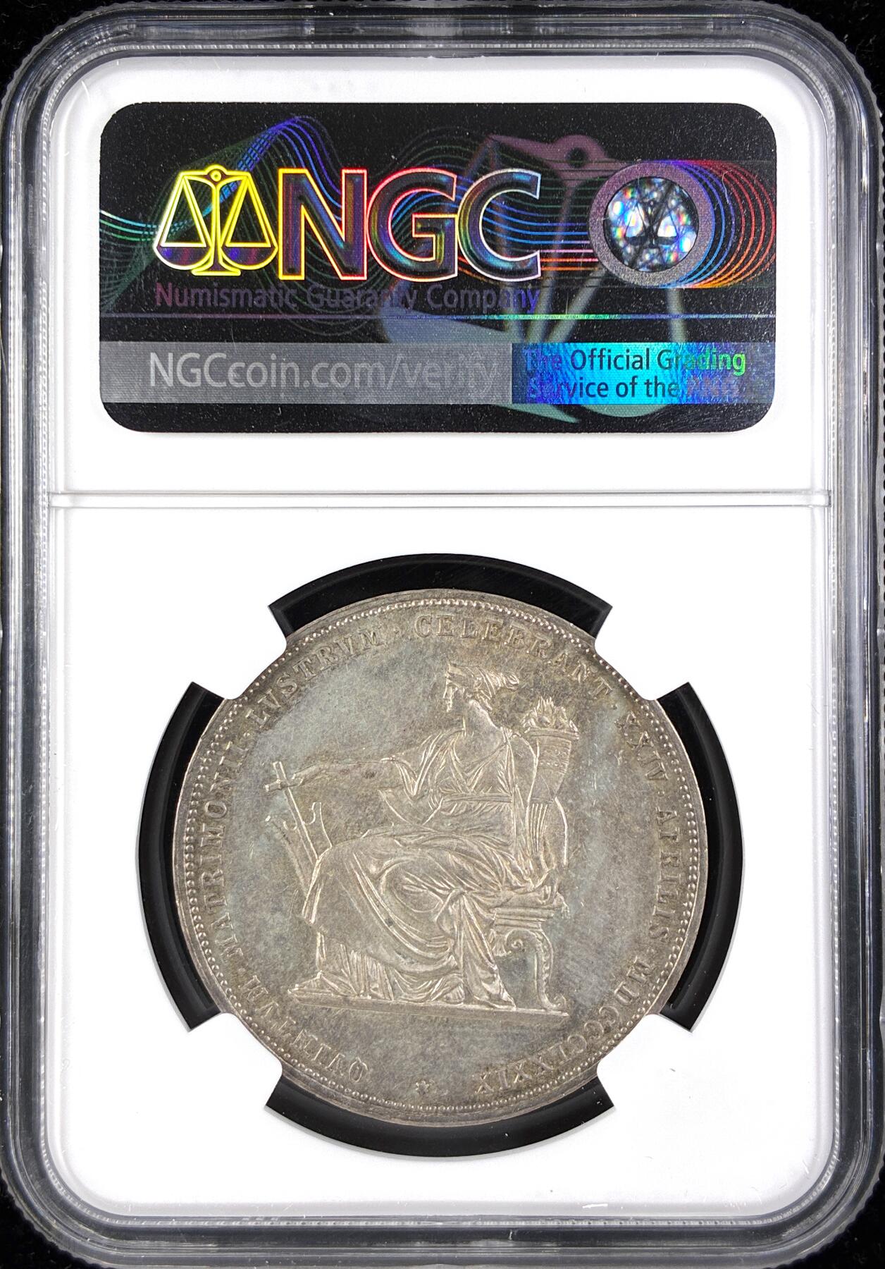 【雨安】【直播拍卖】【第0123期-评级币章】2026-01-10 周六 19:30 [评级欧洲] Austria 奥地利 2弗洛林 1879年 茜茜公主婚礼  NGC-AU58