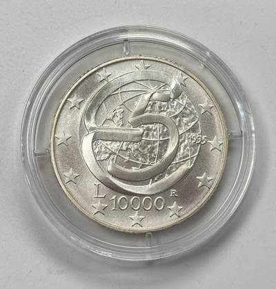 S&S Numismatic世界钱币-拍卖 第118期  - 意大利1995年 墨西拿会议40周年 10000里拉纪念银币 盒证齐全 22克835银