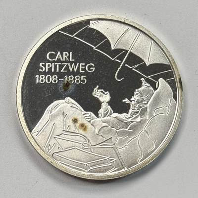 S&S Numismatic世界钱币-拍卖 第118期  - 德国2008年 卡尔·施皮茨韦格 - 诞辰200周年 10欧元精制纪念银币 18克925银，品相如图