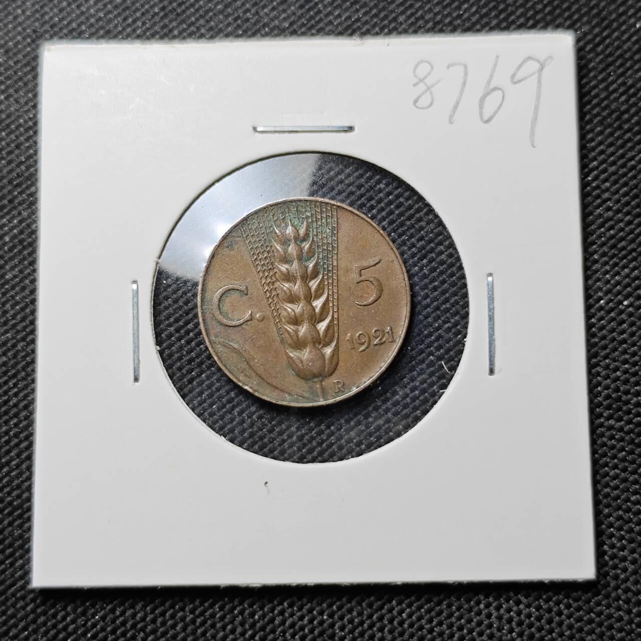 KK钱币收藏小铺  第387期  2月预留时间 周末发货  1921意大利5分