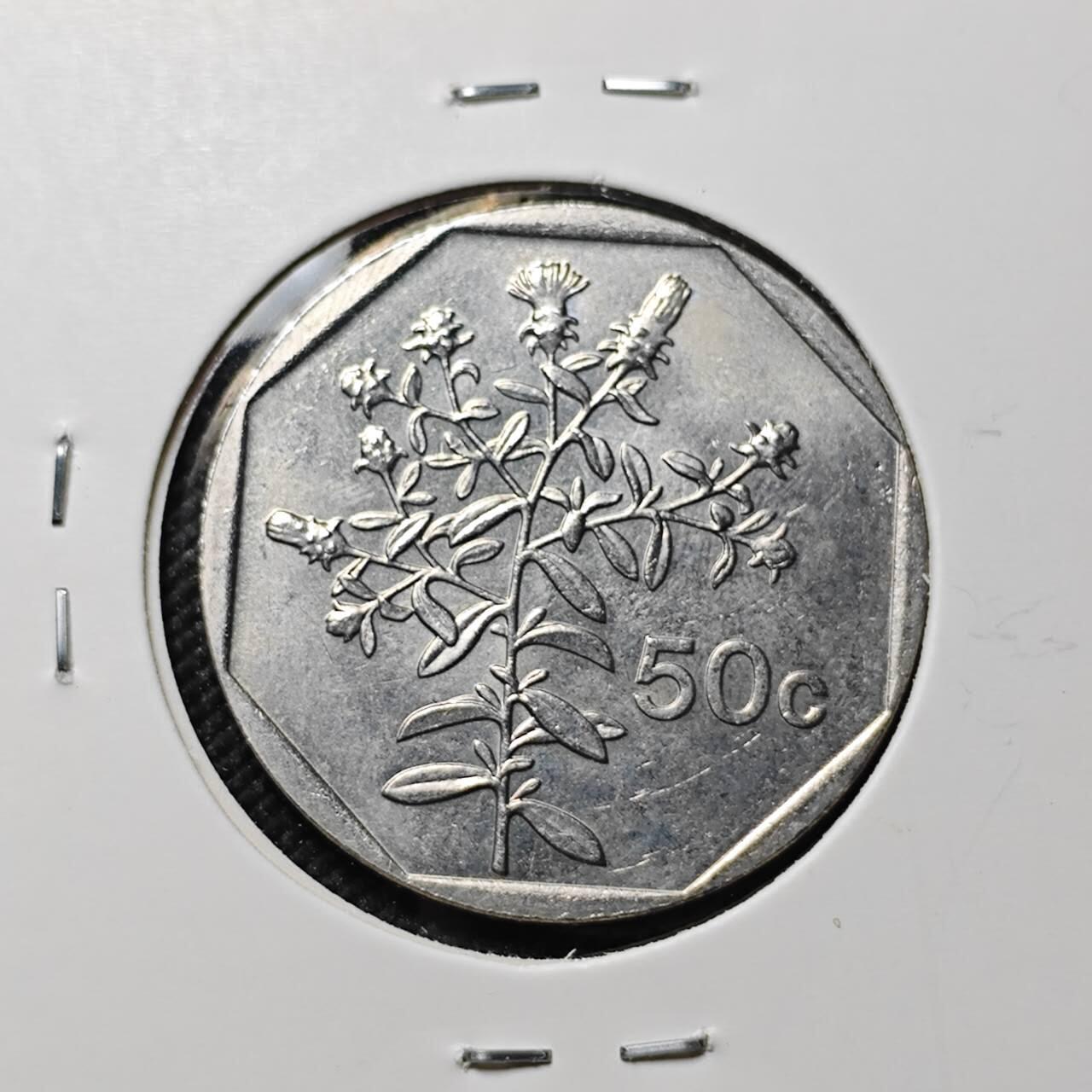 KK钱币收藏小铺  第386期  2月预留时间 周末发货  1991马耳他50分