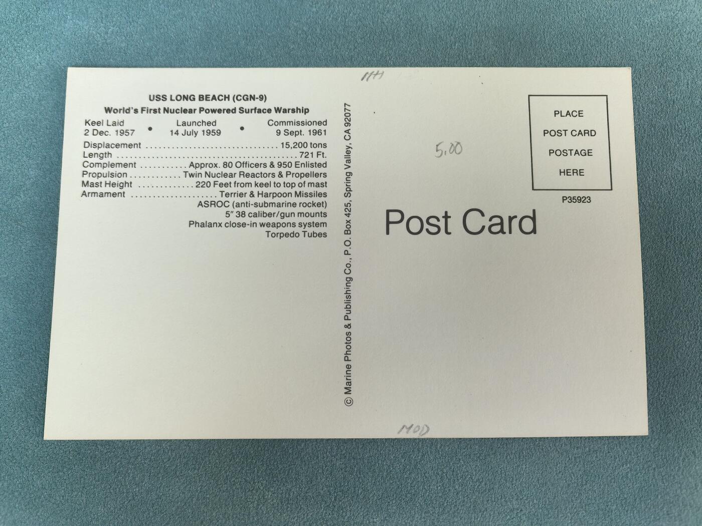 盛世勋华——号角文化勋章邮票专场拍卖第297期 美国冷战时期军舰专题明信片 长滩号核动力巡洋舰