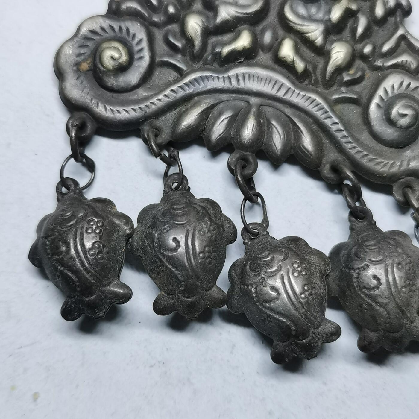 杂件专场93期 清代老银二仙吊坠