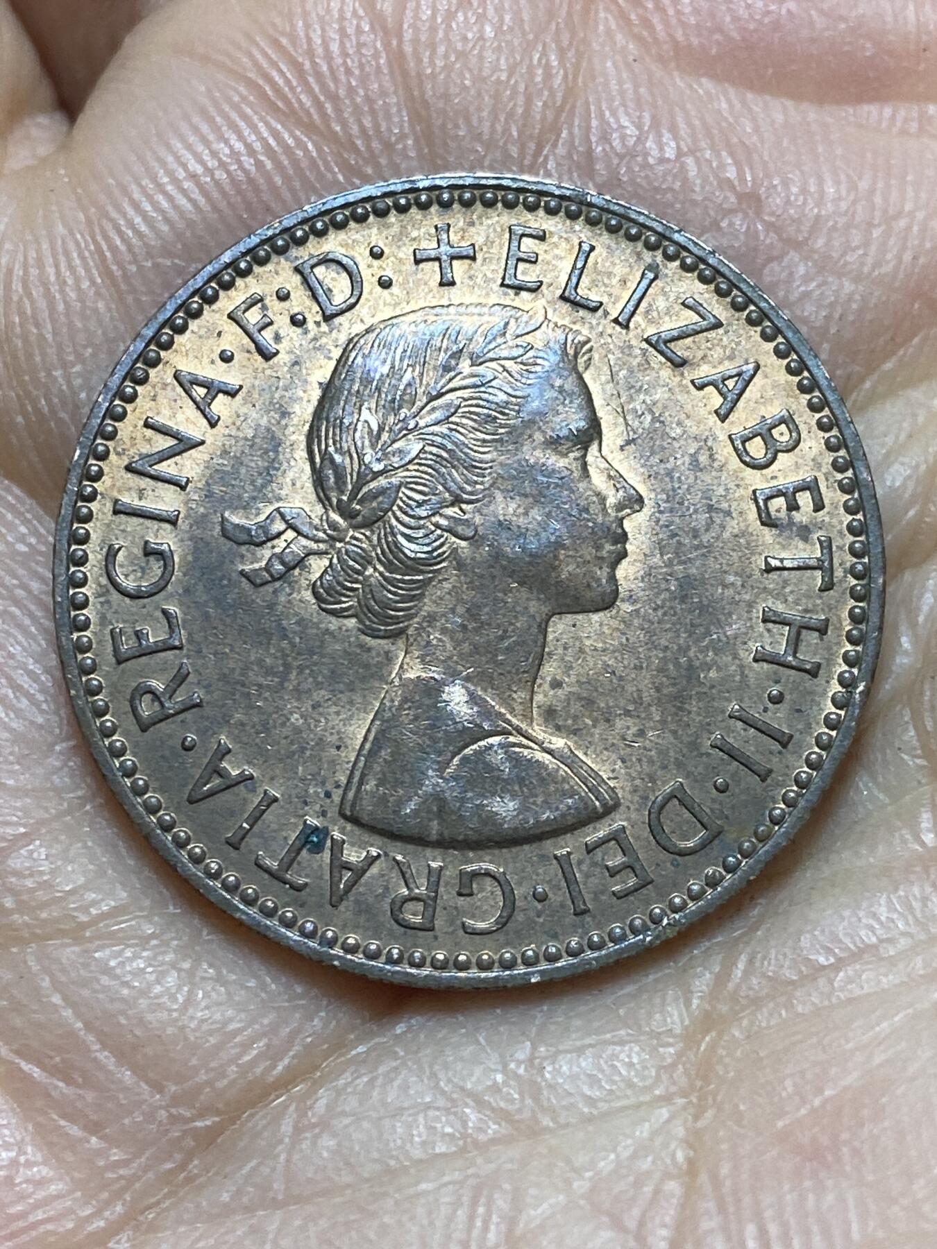 2026年第四场(总第一百七十三场）外国好品散币场(免佣金) 带光好品–英国🇬🇧1958年半便士(伊丽莎白二世青年桂冠第二版)