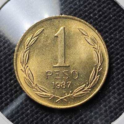 KK钱币收藏小铺  第387期  2月预留时间 周末发货 -  1987智利1比索 好品