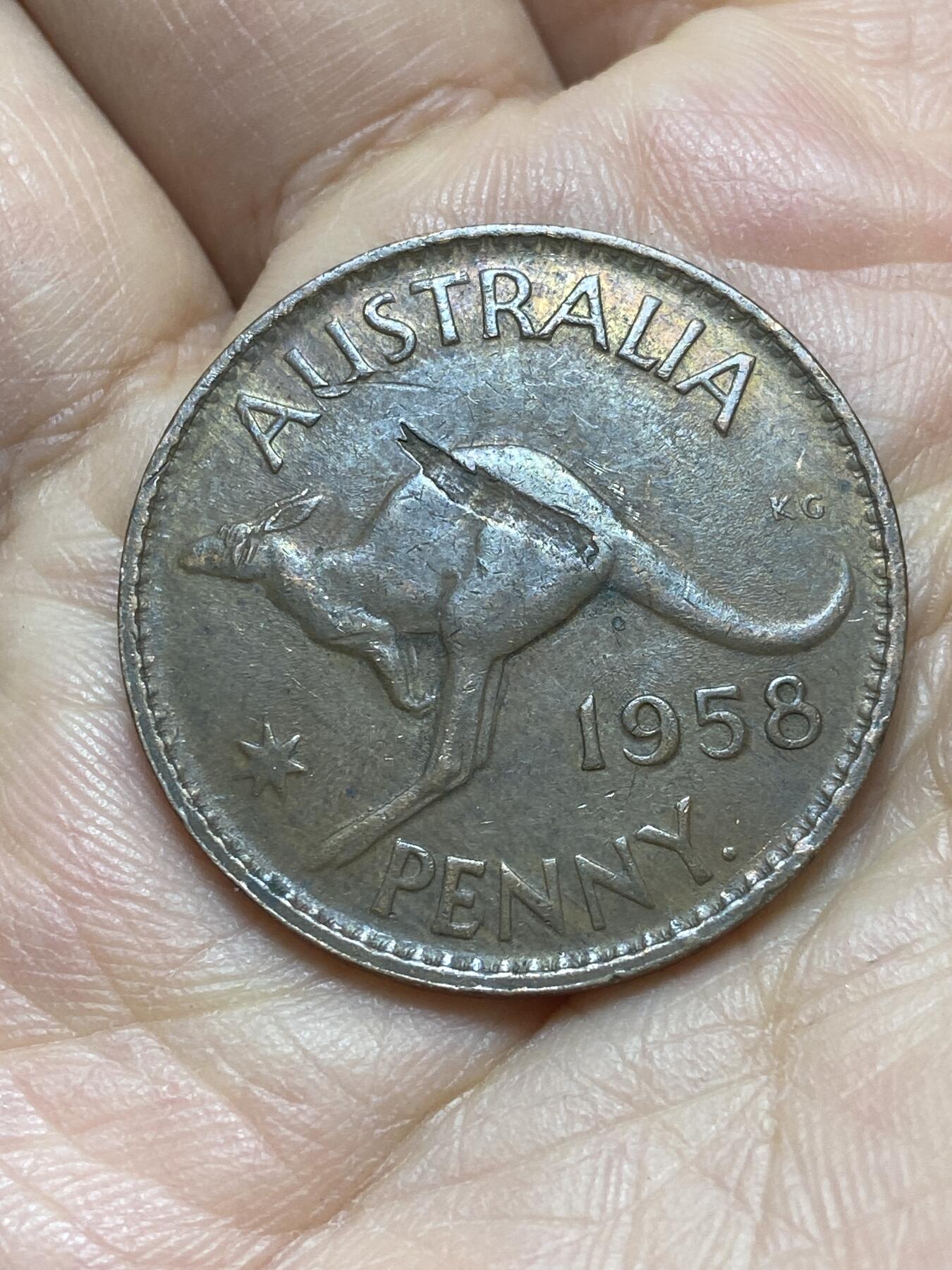 2026年第四场(总第一百七十三场）外国好品散币场(免佣金) 澳大利亚🇦🇺1958年1便士(伊丽莎白二世青年桂冠第二版，p版珀斯造)