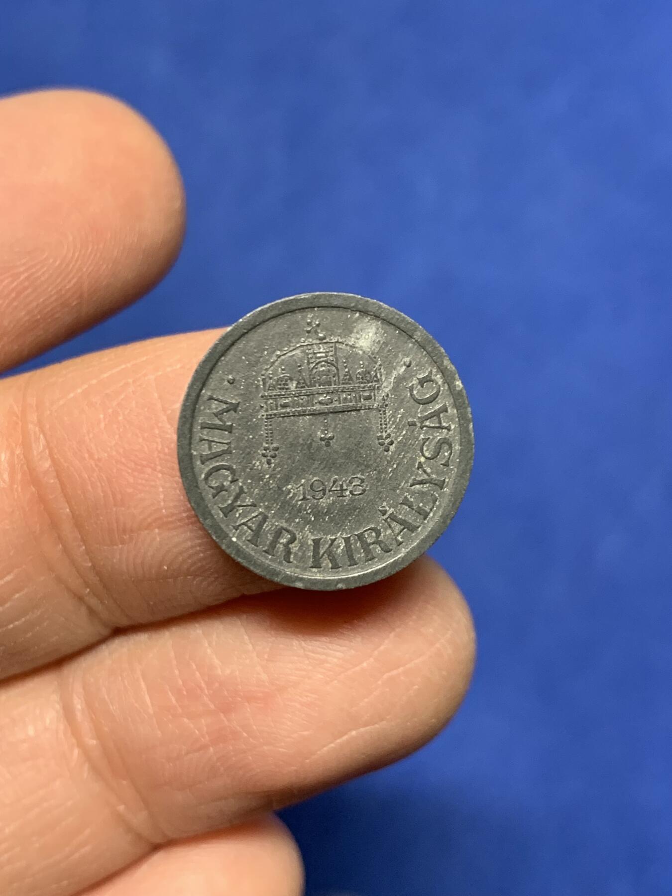 《竞宝斋》第455场 周日，周一 2场连拍 （全场包邮，欢迎送拍） 匈牙利 1942年2菲勒 锌币 + 1909年2赫勒 铜币