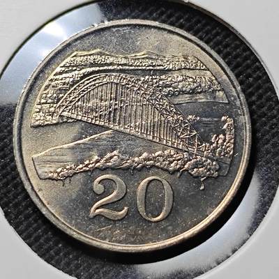 KK钱币收藏小铺  第387期  2月预留时间 周末发货 - 1987津巴布韦20分  好品