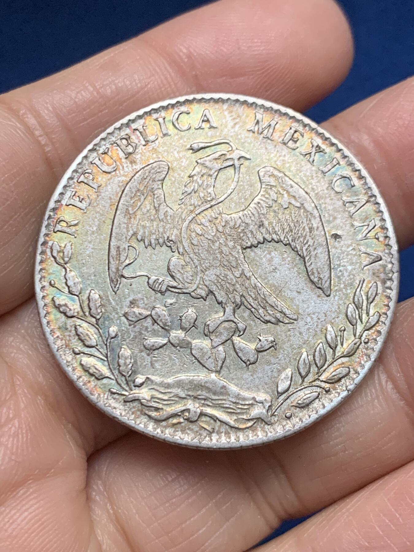 《竞宝斋》第455场 周日，周一 2场连拍 （全场包邮，欢迎送拍） 墨西哥 1885 GO RR 鹰洋8R银币