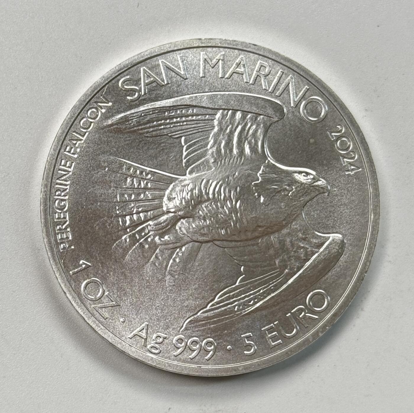 S&S Numismatic世界钱币-拍卖 第118期  圣马力诺2024年 游隼 5欧元1盎司投资银币 