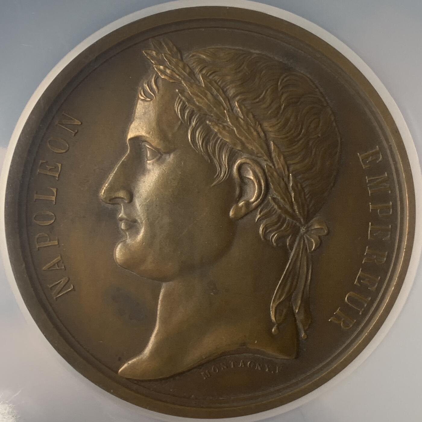 掌中浮雕-藏着的欧洲第048场 NGC MS62 ：1840年拿破仑灵柩回归巴黎纪念铜章，59mm