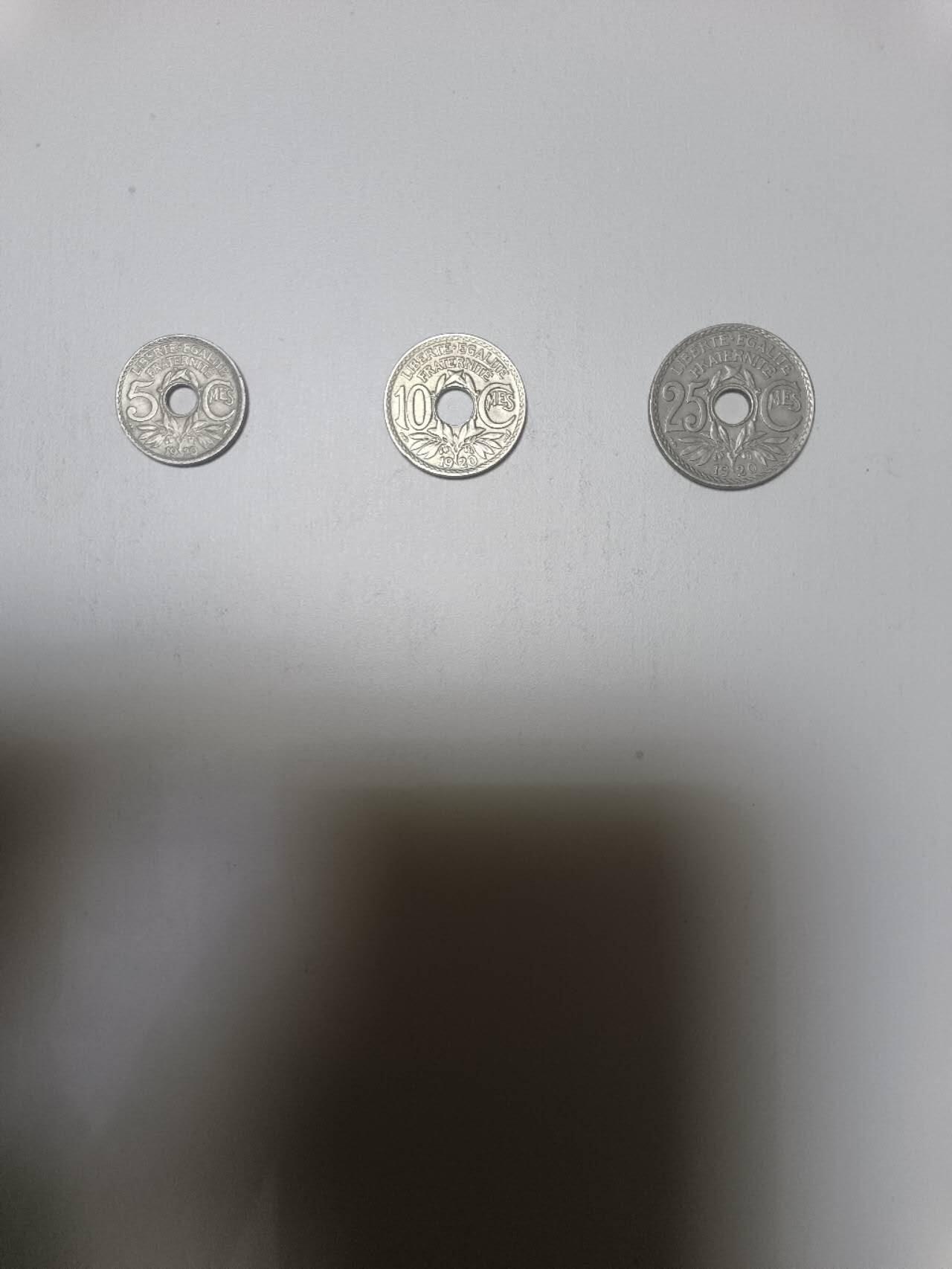 【20260108】非全新纸币和硬币第322场 法国早期3枚硬币小全套