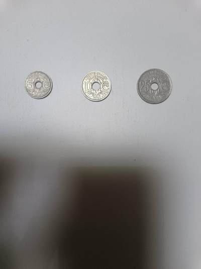 【20260108】非全新纸币和硬币第322场 - 法国早期3枚硬币小全套