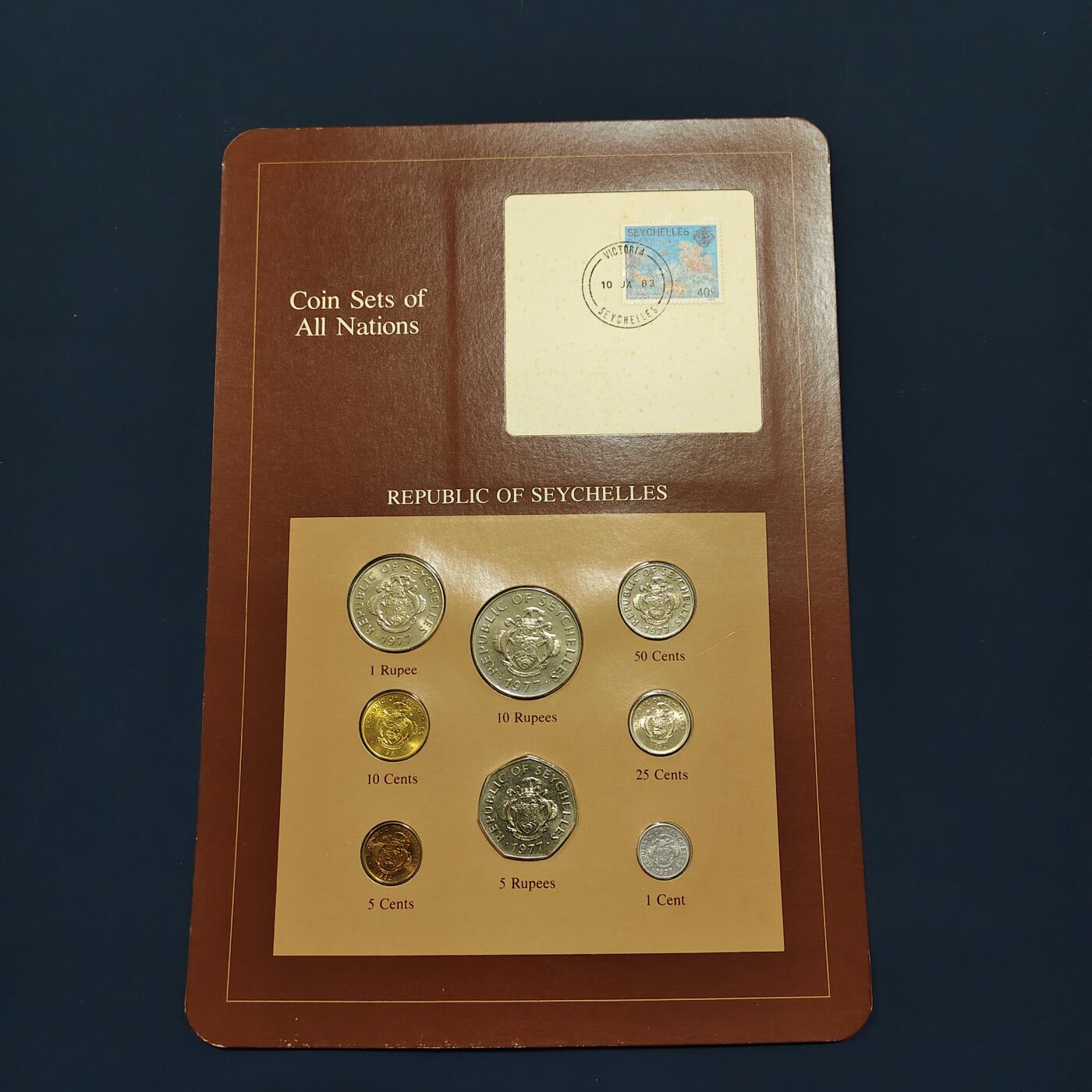 【全场包邮】纯粹捡漏拍492场【封装套币专场】-注意佣金 【富兰克林·世界各国硬币系列邮币卡】塞舌尔共和国8枚版