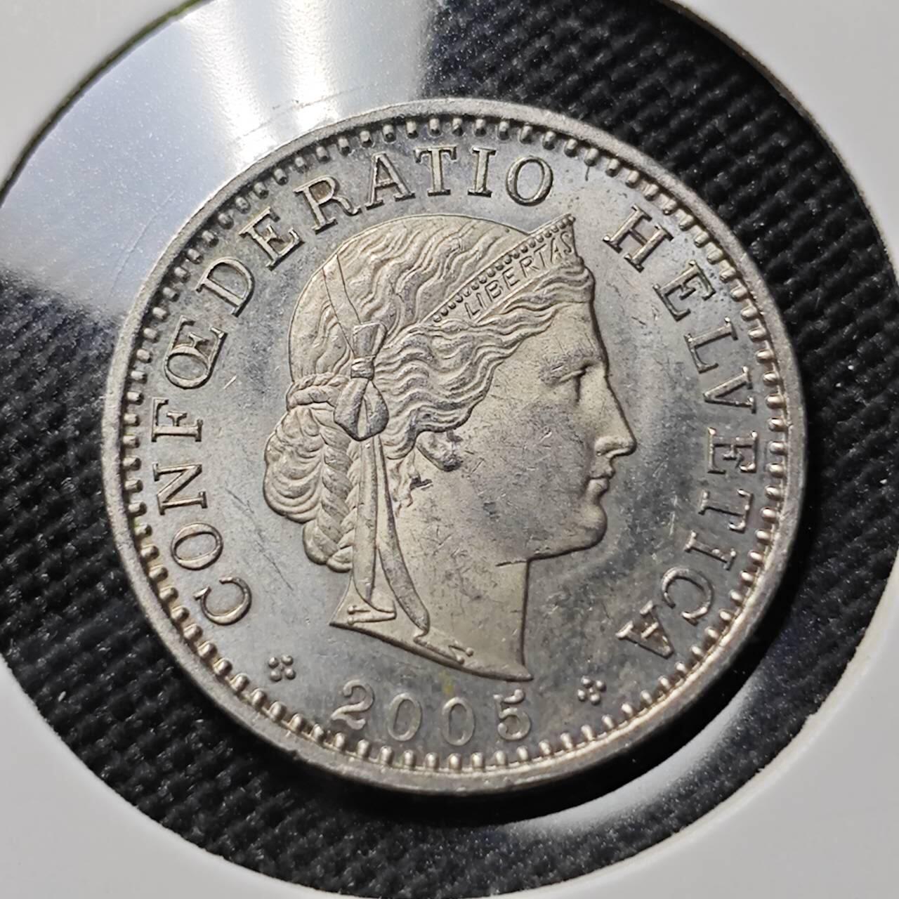 KK钱币收藏小铺  第386期  2月预留时间 周末发货  2005瑞士20分