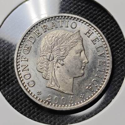 KK钱币收藏小铺  第386期  2月预留时间 周末发货 -  2005瑞士20分