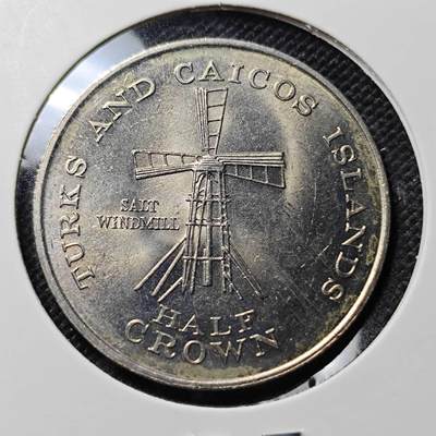 KK钱币收藏小铺  第387期  2月预留时间 周末发货 -   英属特克斯和凯特斯1/2克朗