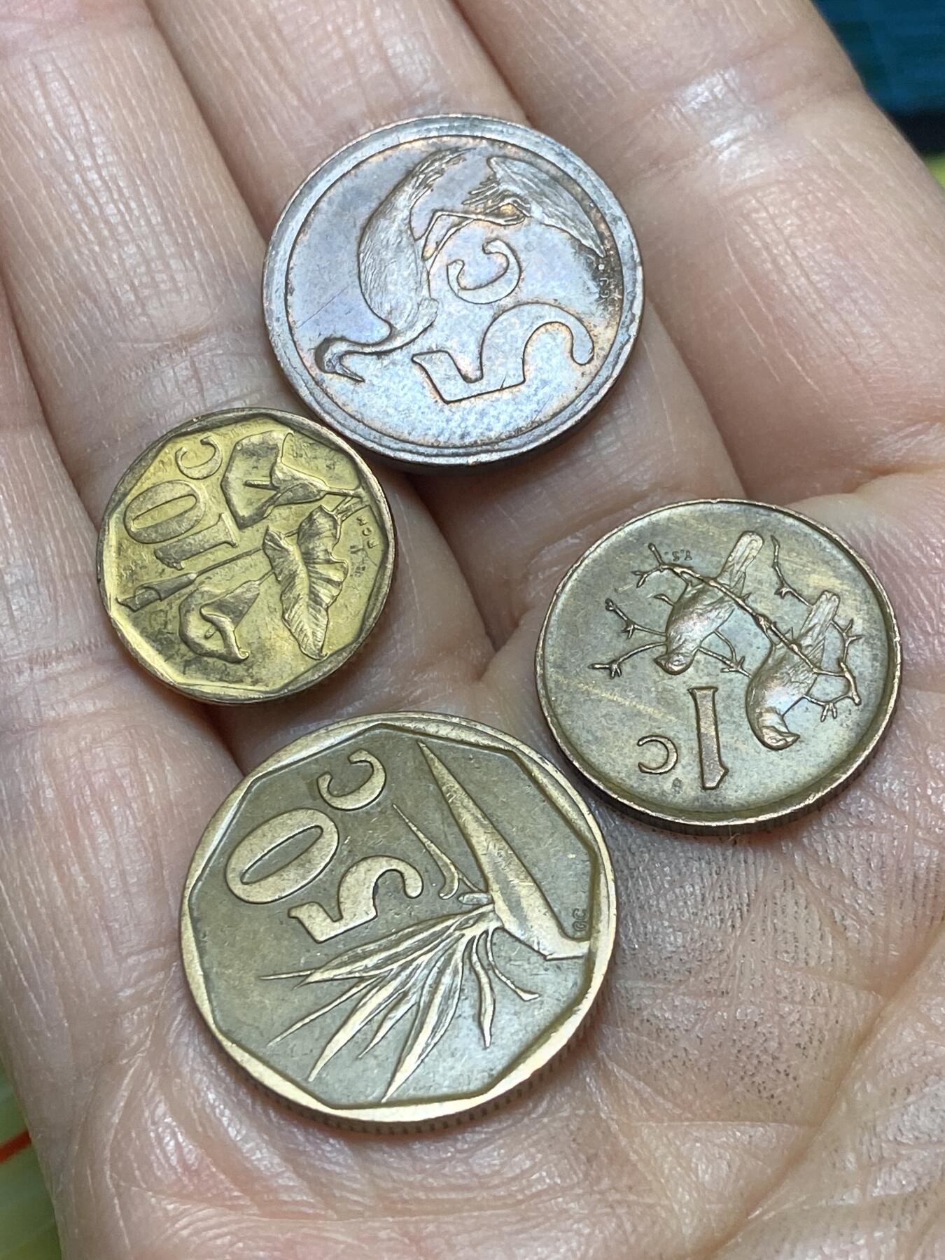 2026年第四场(总第一百七十三场）外国好品散币场(免佣金) 南非🇿🇦4枚：1990年5分，1993年50分，1995年10分，1983年1分