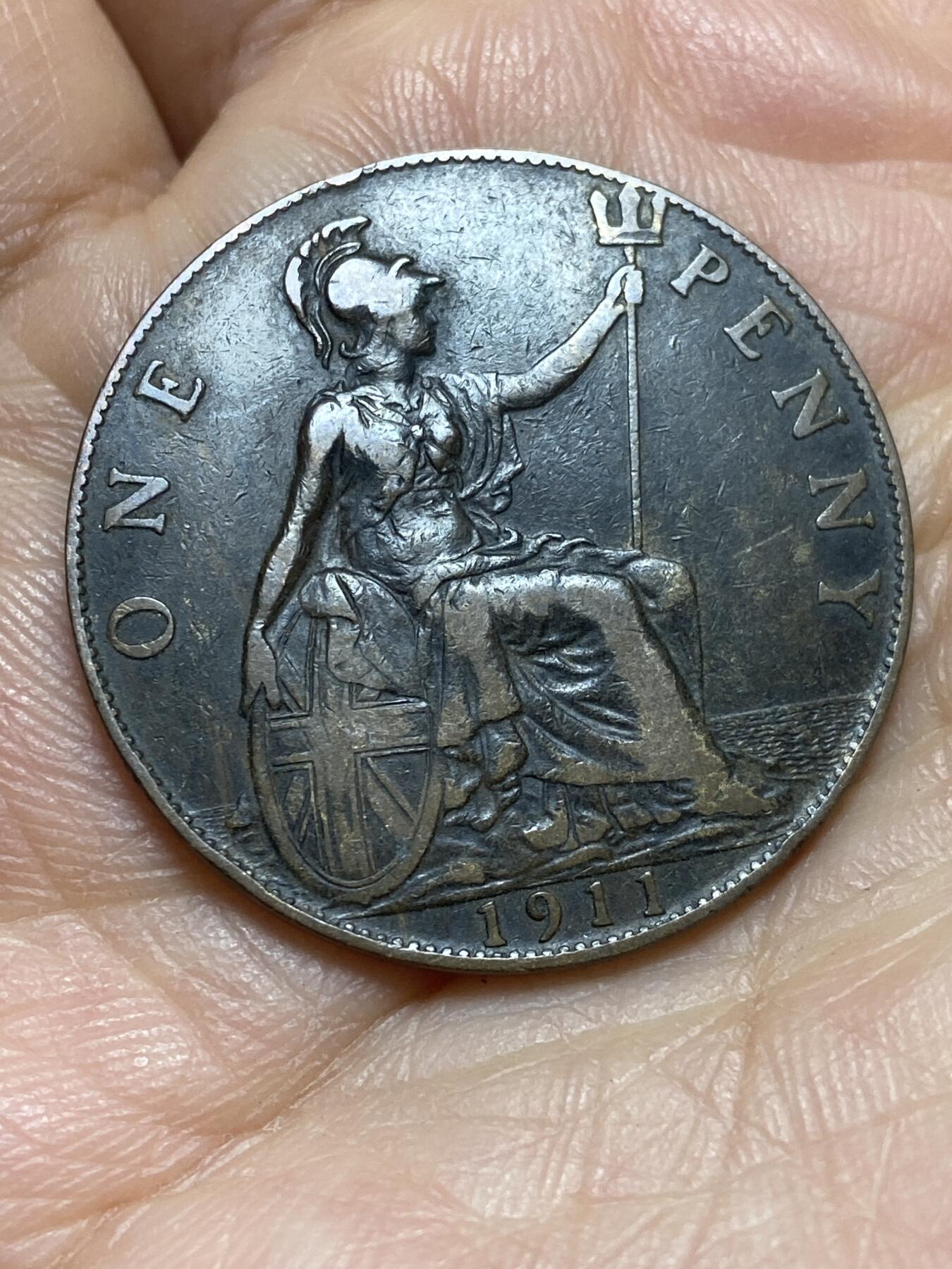 2026年第四场(总第一百七十三场）外国好品散币场(免佣金) 少见年份–英国🇬🇧1911年1便士(乔治五世加冕年，第一版首发年)