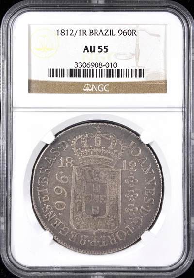 【雨安】【直播拍卖】【第0123期-评级币章】2026-01-10 周六 19:30 - [评级美洲] Brazil 巴西 960瑞斯 1812/1年  NGC-AU55 少见骑年