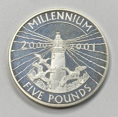 S&S Numismatic世界钱币-拍卖 第118期  - 奥尔德尼岛2000年 千禧年 5英镑精制纪念银币 28.28克925银，品相如图