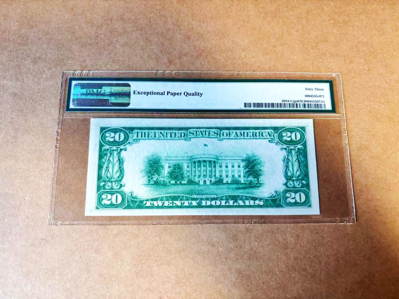 【Blue Auction】世界纸币精拍第772期——18级TOP拍卖/信誉/品质/专业/高效💫 【浅绿版 少见旧金山版】美国 1934年20美金 PMG63EPQ 老壳