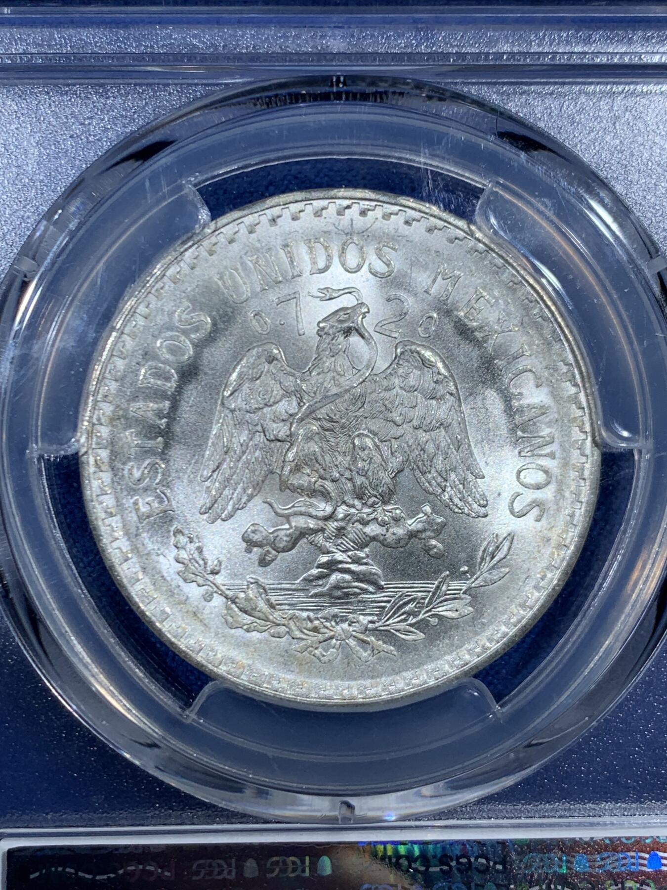 《竞宝斋》第455场 周日，周一 2场连拍 （全场包邮，欢迎送拍） PCGS MS66 墨西哥 1944年 1比索 自由帽银币 高分爆光