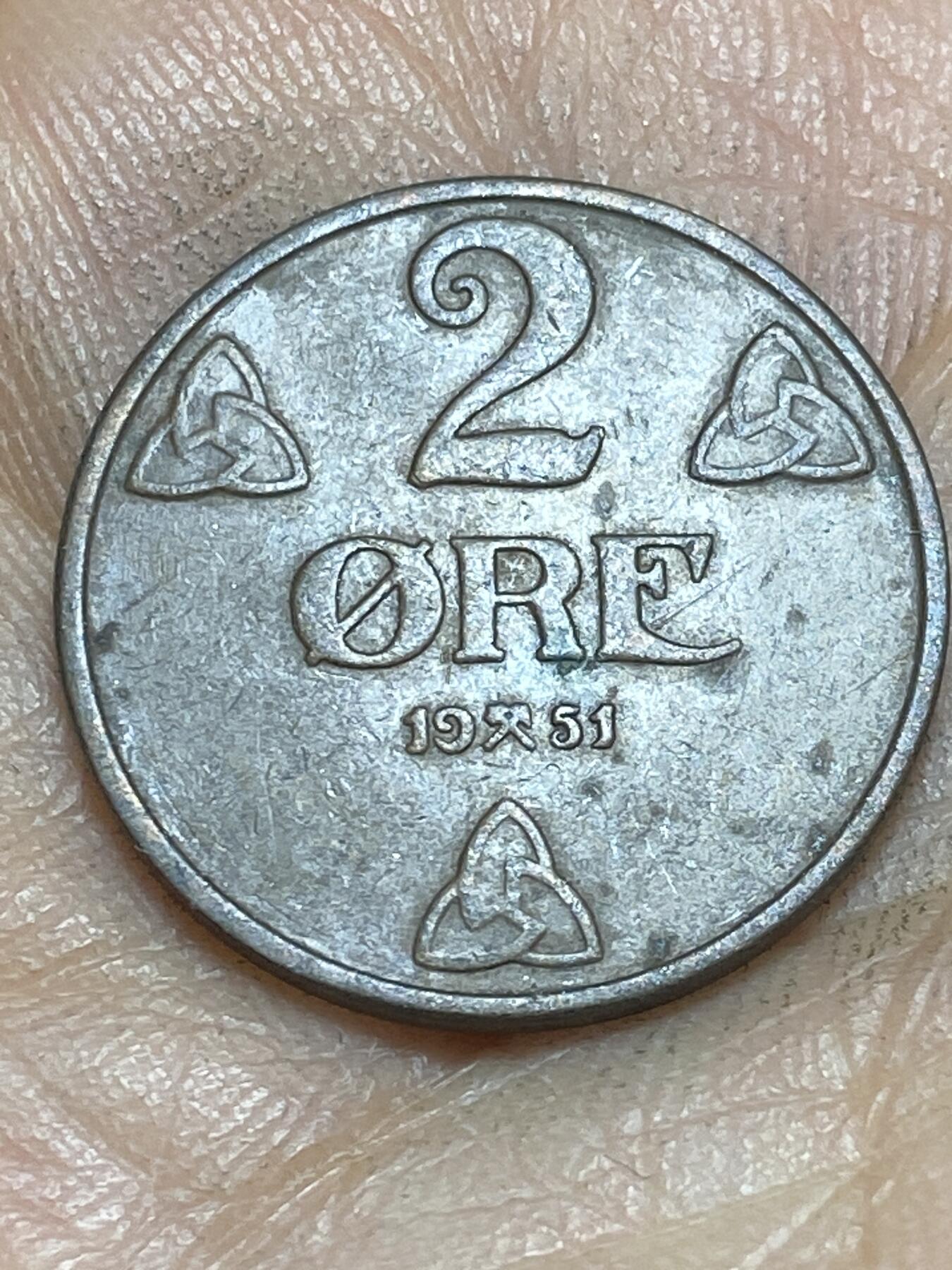 2026年第四场(总第一百七十三场）外国好品散币场(免佣金) 挪威🇳🇴1951年2欧尔(哈康七世时期第二版)