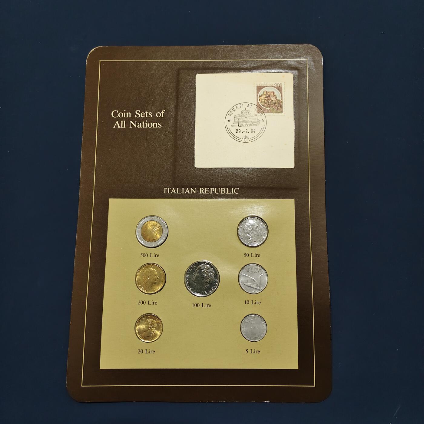 【全场包邮】纯粹捡漏拍492场【封装套币专场】-注意佣金 【富兰克林·世界各国硬币系列邮币卡】意大利共和国