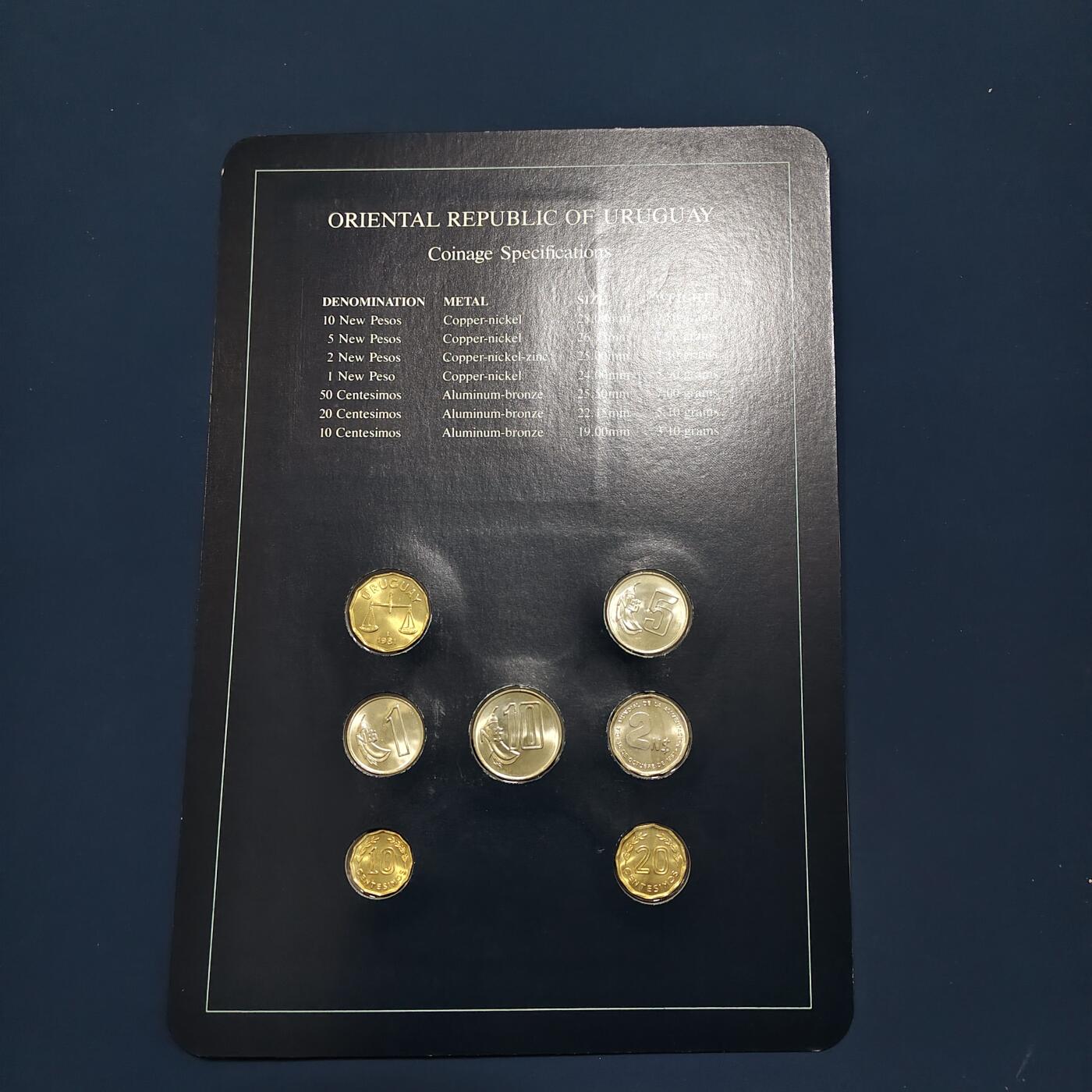 【全场包邮】纯粹捡漏拍492场【封装套币专场】-注意佣金 【富兰克林·世界各国硬币系列邮币卡】乌拉圭共和国