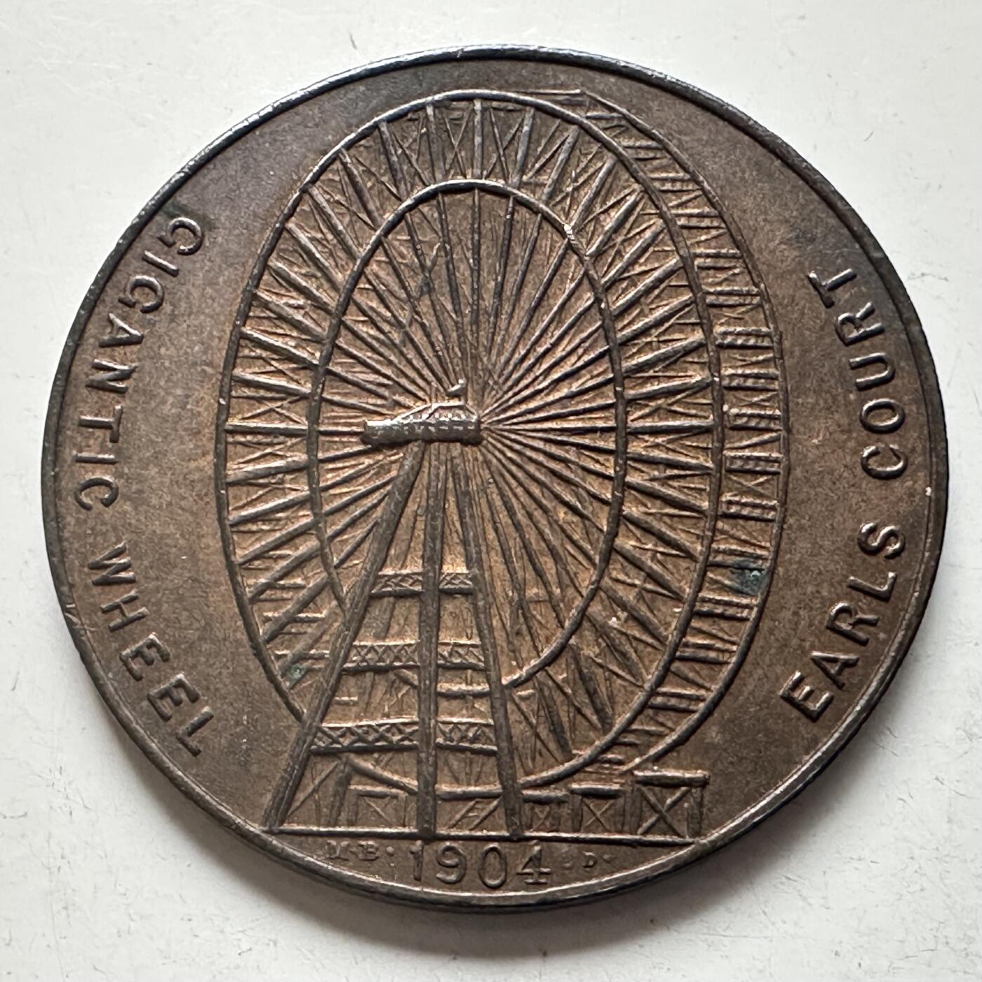 🌹外币初藏🌹🐯2026年第4场  每周二四六晚8️⃣点 接代拍 英国1904年伦敦伯爵宫摩天轮 token  32毫米好品