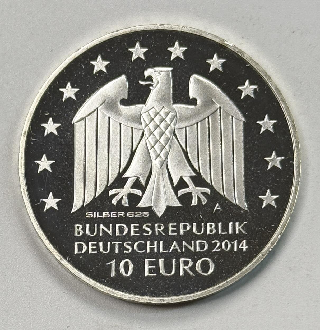 S&S Numismatic世界钱币-拍卖 第118期  德国2014年 约翰·戈特弗里德·沙多诞辰250周年 10欧元精制纪念银币 16克625银