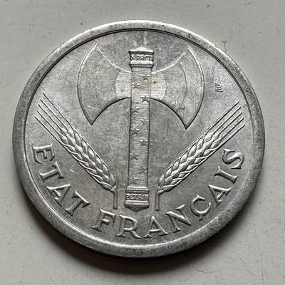 🌹外币初藏🌹🐯2026年第4场  每周二四六晚8️⃣点 接代拍 - 法国1943年维希2法郎 好品