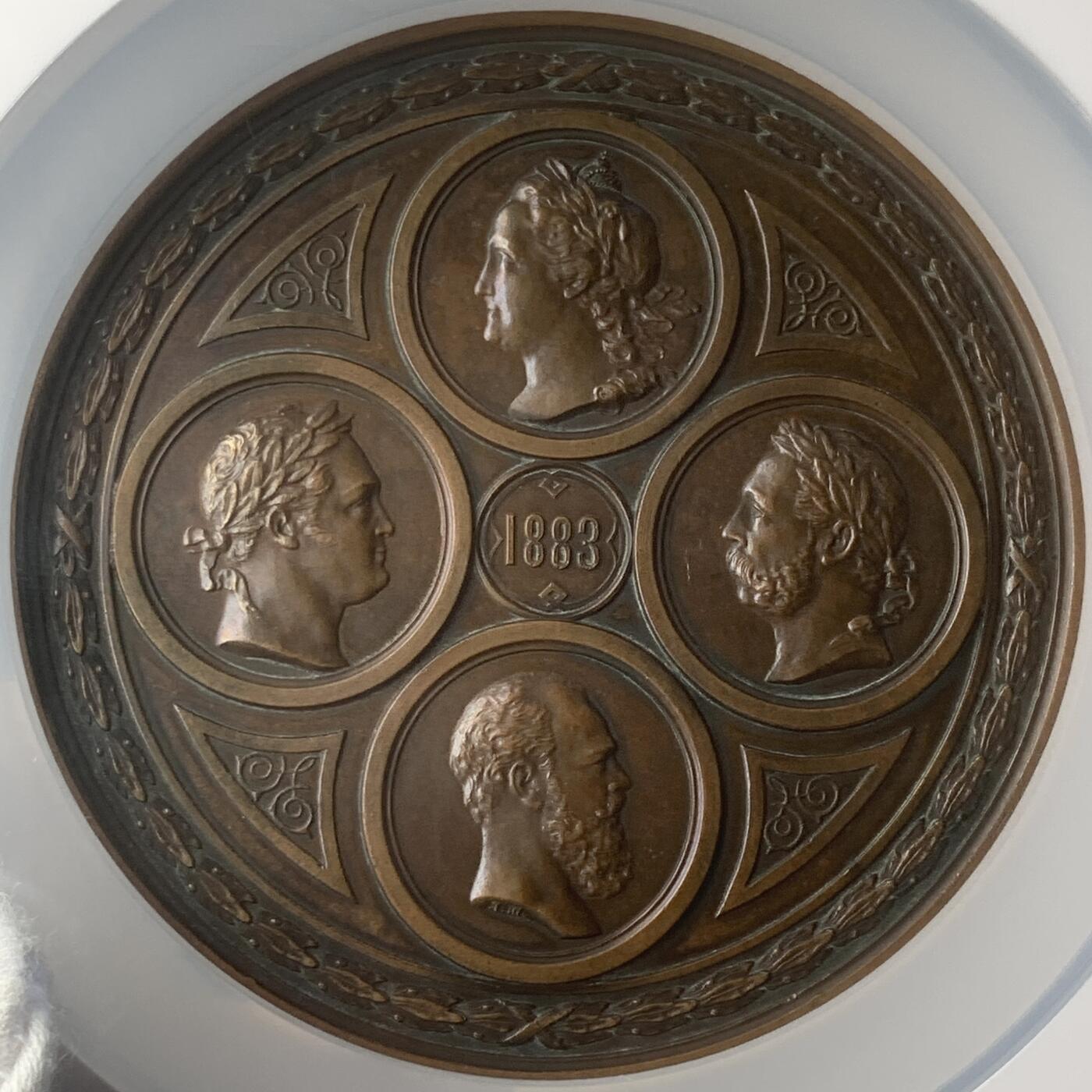 掌中浮雕-藏着的欧洲第048场 NGC MS61 : 1883年亚历山大三世Syassky & Svirsky运河开通铜章，80mm；   俄章目录Smirnov No. 880，Diakov 937.1 