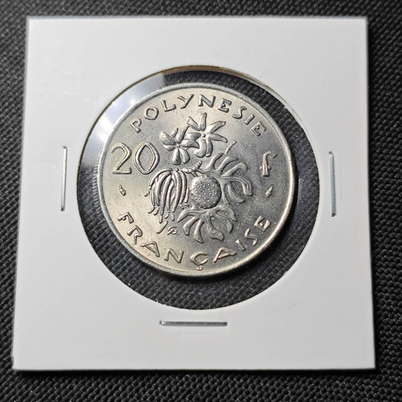 KK钱币收藏小铺  第387期  2月预留时间 周末发货  法属波利尼西亚20法郎 好品
