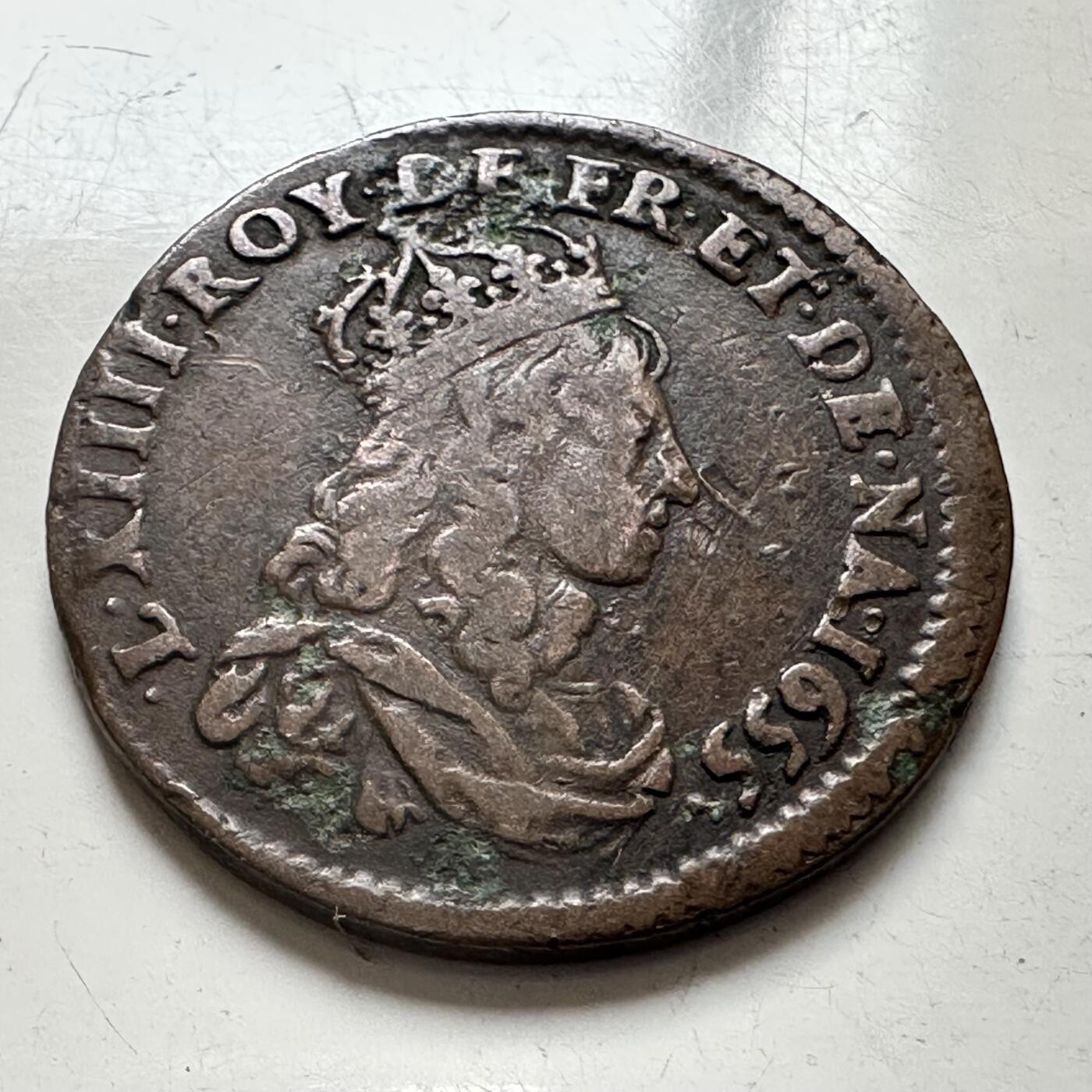 🌹外币初藏🌹🐯2026年第4场  每周二四六晚8️⃣点 接代拍 法国1655年太阳王路易十四铜币 约22.8毫米