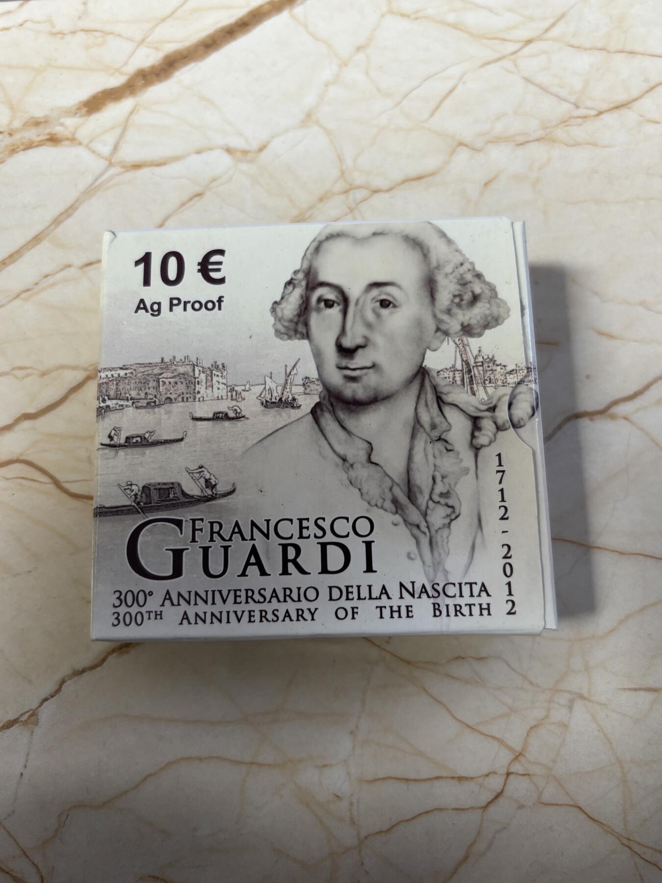 第187期拍卖 意大利2012年印象派画家瓜尔迪诞辰300周年银币，925银，发行7000枚，22克