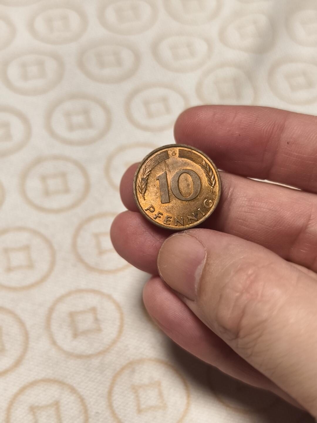 抚柳草堂-第六期章牌钱币 奖章勋章限时免佣 满百包邮 放漏专场 1989德国10芬尼 G标 品相如图