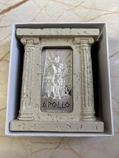 第187期拍卖 - 纽埃2015年希腊神话阿波罗长方形2盎司纪念银币，999银，发行2000枚