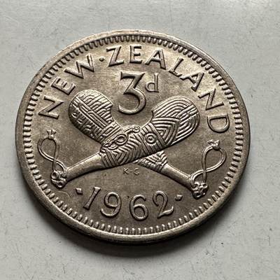 🌹外币初藏🌹🐯2026年第4场  每周二四六晚8️⃣点 接代拍 - 新西兰1962年3便士