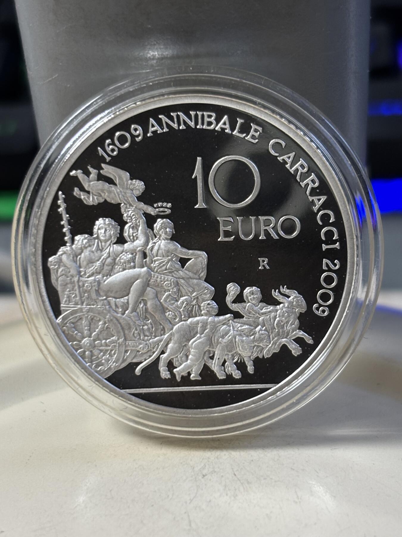 第187期拍卖 意大利2009年画家卡拉奇逝世400周年精制纪念银币，925银，22克，发行9000枚