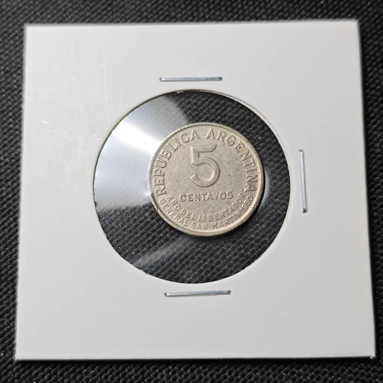 KK钱币收藏小铺  第387期  2月预留时间 周末发货  阿根廷5分纪念币