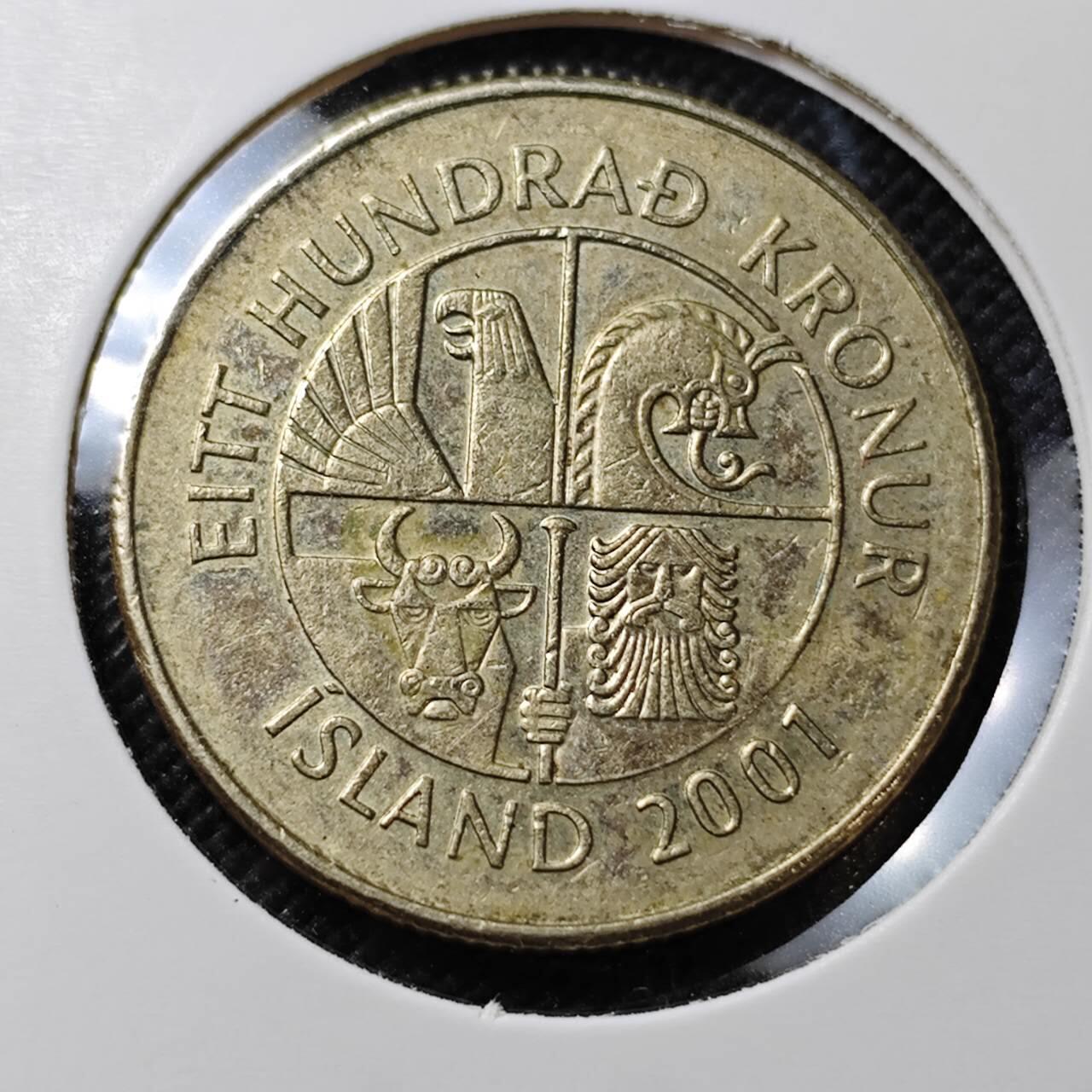 KK钱币收藏小铺  第387期  2月预留时间 周末发货  冰岛100克朗