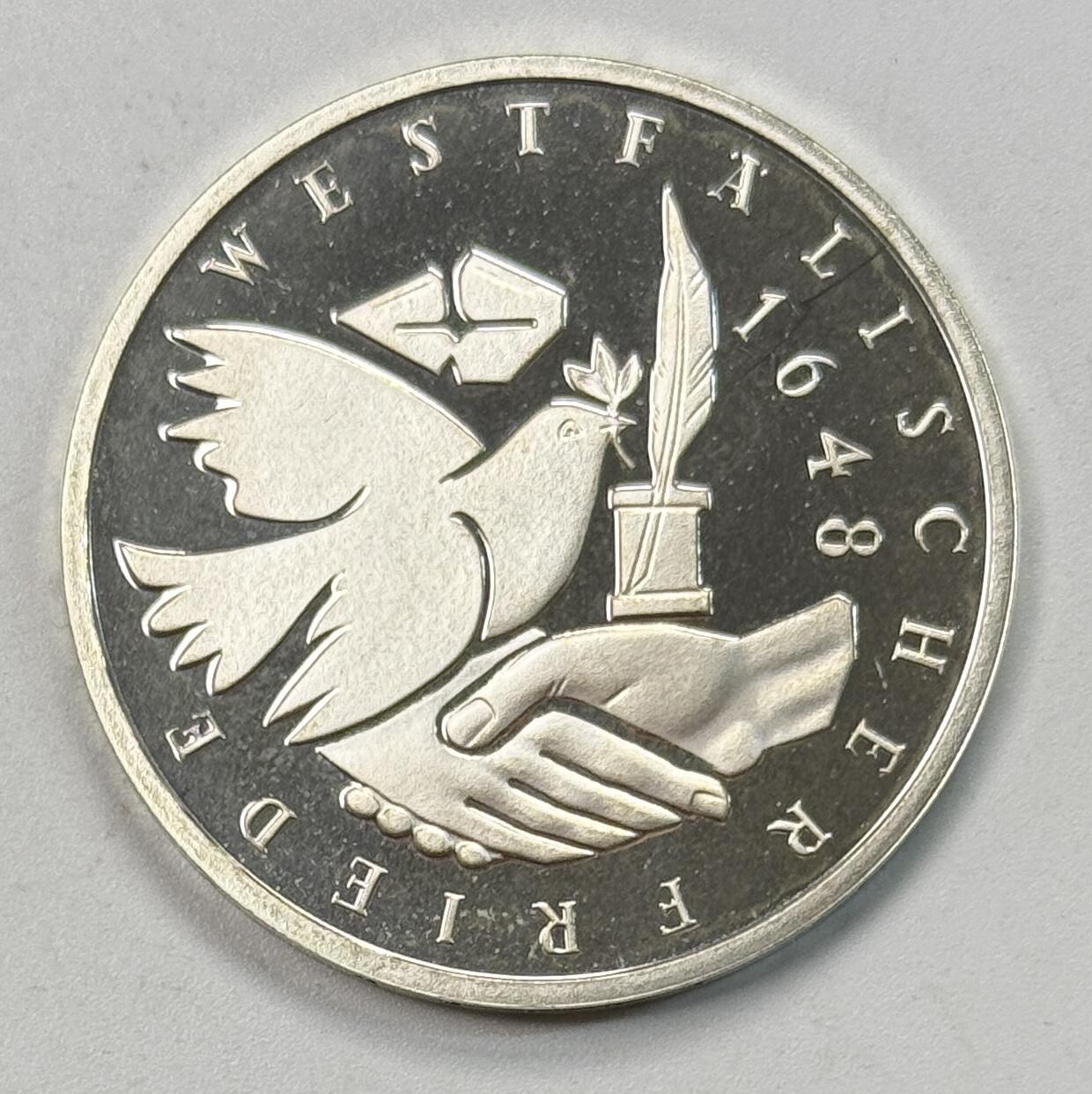 S&S Numismatic世界钱币-拍卖 第118期  德国1998年 威斯特伐利亚和约 10马克精制纪念银币 15.5克925银