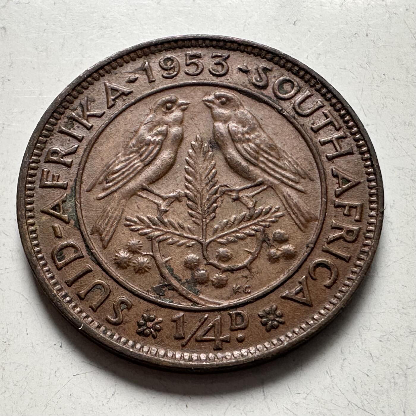 🌹外币初藏🌹🐯2026年第4场  每周二四六晚8️⃣点 接代拍 南非1953年1/4便士