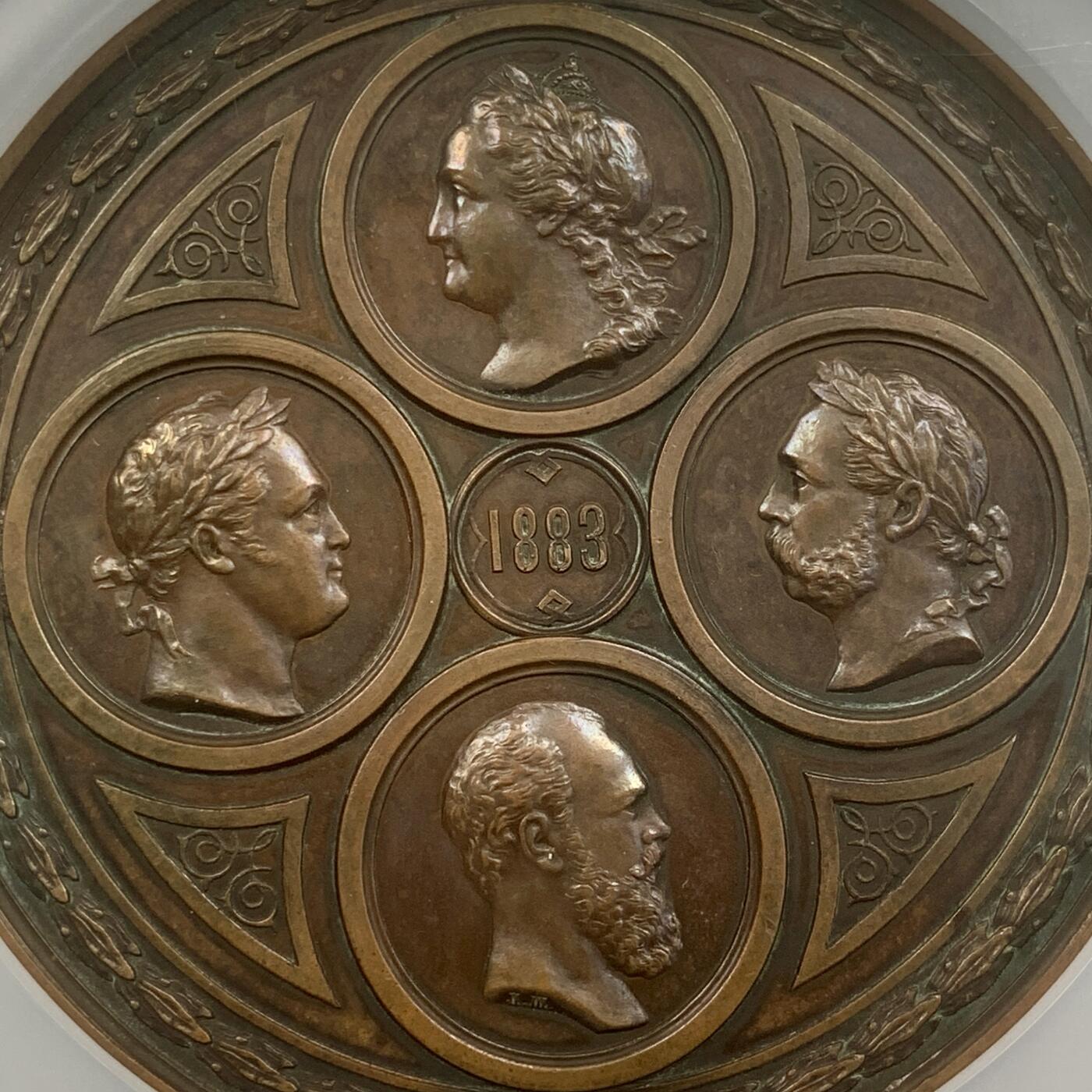 掌中浮雕-藏着的欧洲第048场 NGC MS61 : 1883年亚历山大三世Syassky & Svirsky运河开通铜章，80mm；   俄章目录Smirnov No. 880，Diakov 937.1 