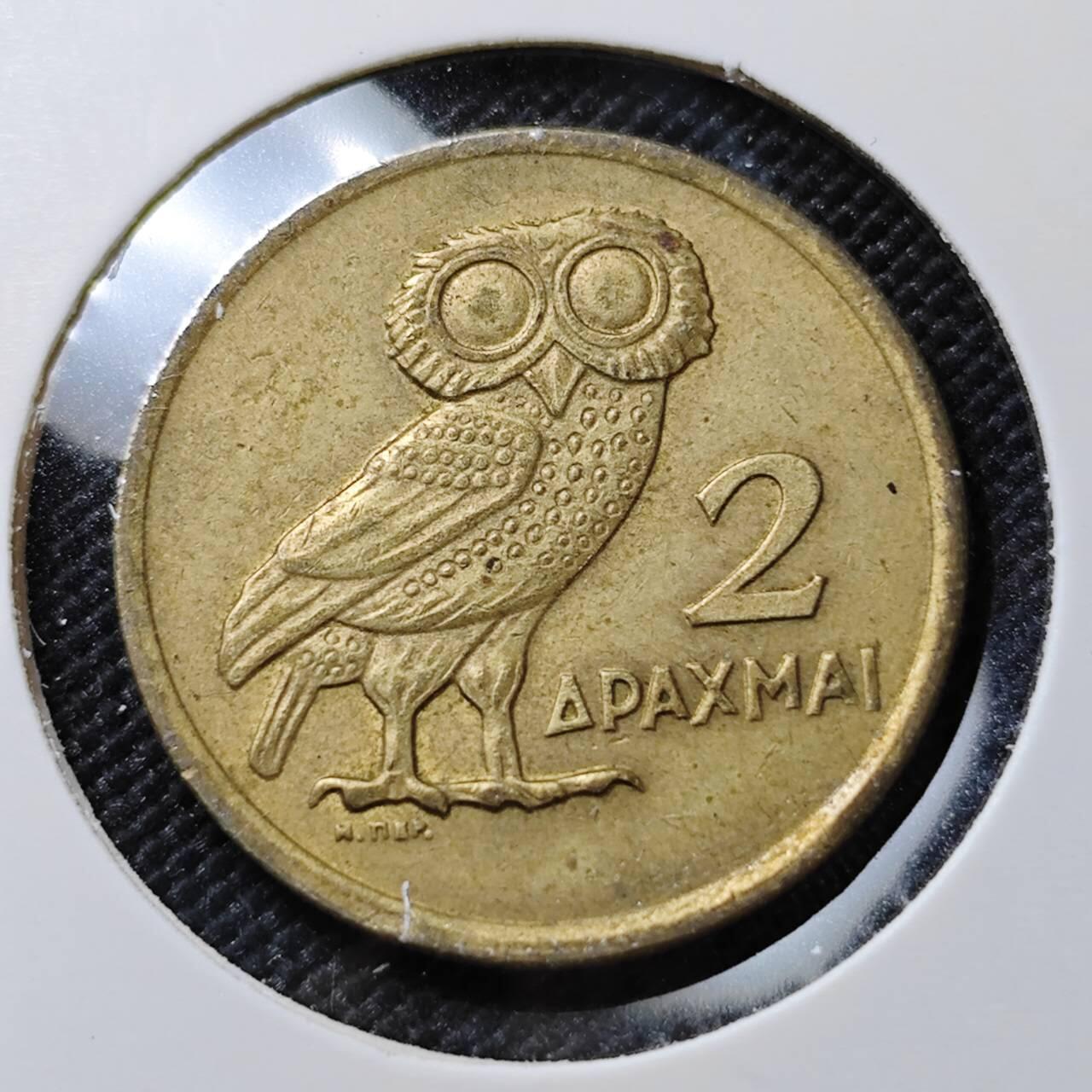KK钱币收藏小铺  第387期  2月预留时间 周末发货  希腊2德拉克马猫头鹰铜币