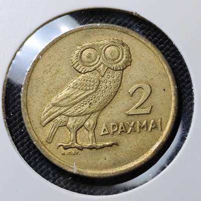 KK钱币收藏小铺  第387期  2月预留时间 周末发货 -  希腊2德拉克马猫头鹰铜币