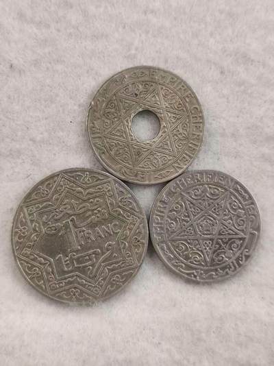 G&W世界散币，银币处理专场（第42场） - 法属摩洛哥3枚套